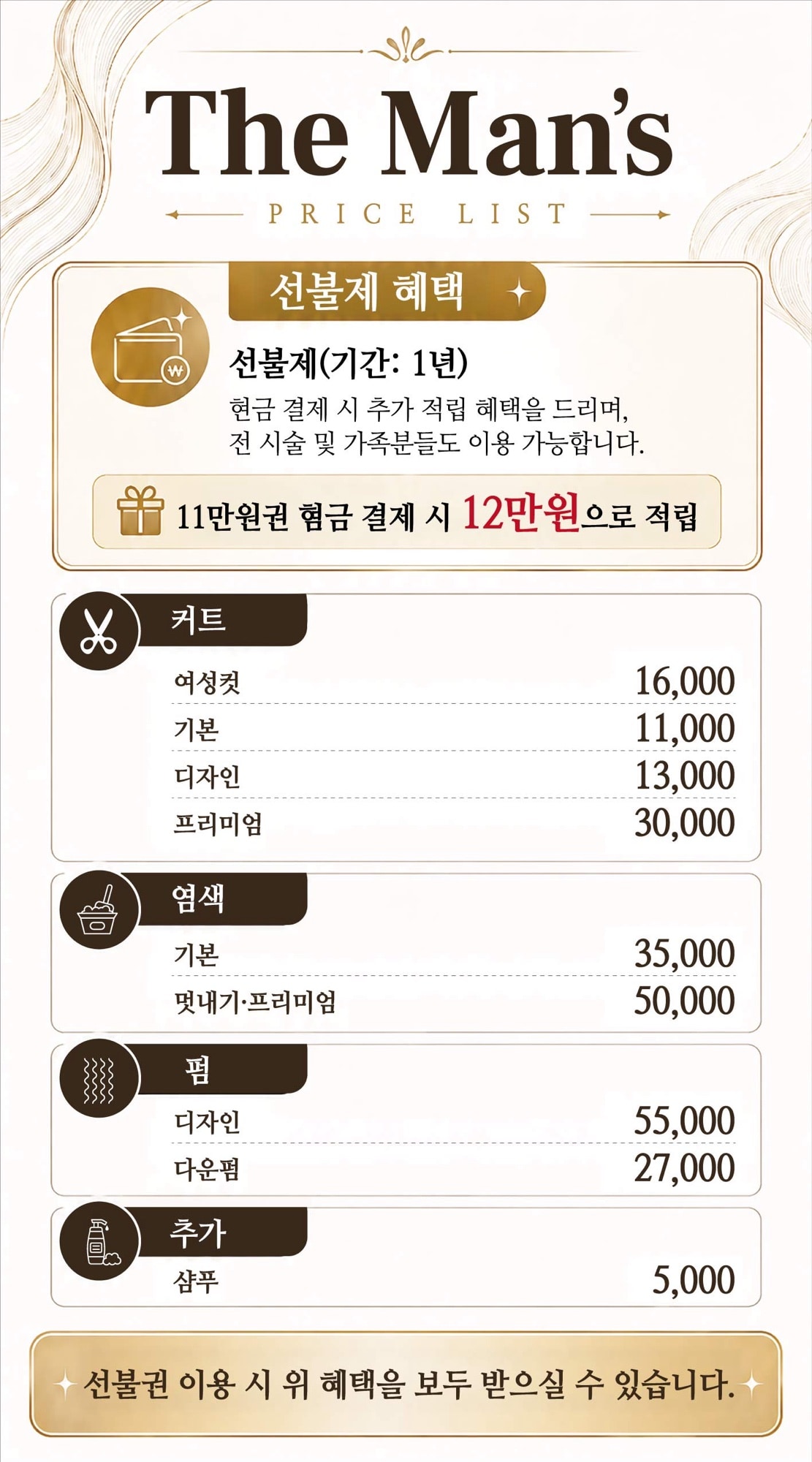The Man's 가격표 디자인 사진 1